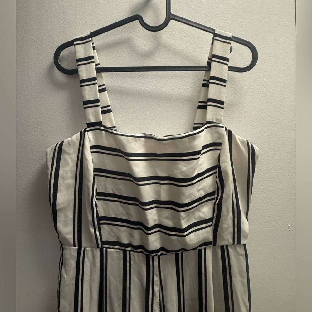 Stradivarius Black and White Striped Jumpsuit